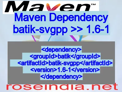Maven dependency of batik-svgpp version 1.6-1