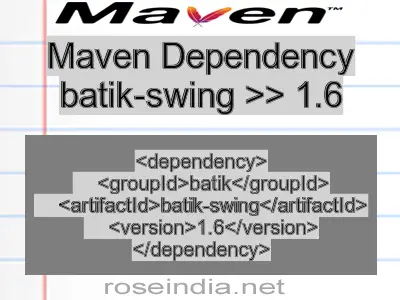 Maven dependency of batik-swing version 1.6