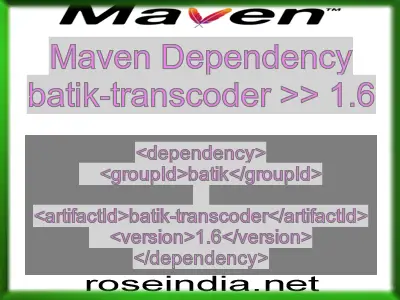 Maven dependency of batik-transcoder version 1.6