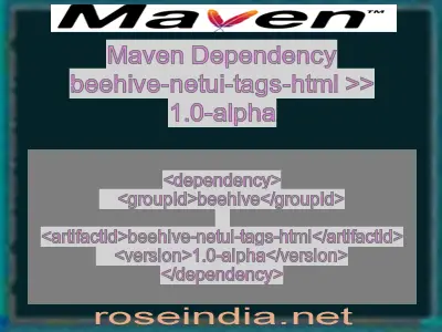 Maven dependency of beehive-netui-tags-html version 1.0-alpha