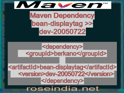 Maven dependency of bean-displaytag version dev-20050722