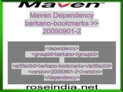 Maven dependency of berkano-bookmarks version 20050901-2