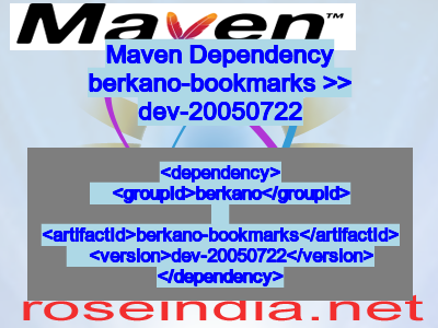 Maven dependency of berkano-bookmarks version dev-20050722