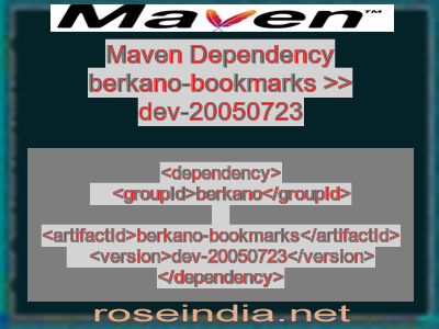 Maven dependency of berkano-bookmarks version dev-20050723