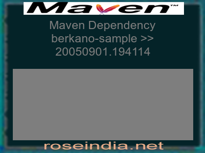 Maven dependency of berkano-sample version 20050901.194114