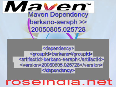 Maven dependency of berkano-seraph version 20050805.025728
