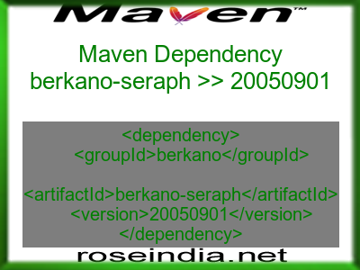Maven dependency of berkano-seraph version 20050901