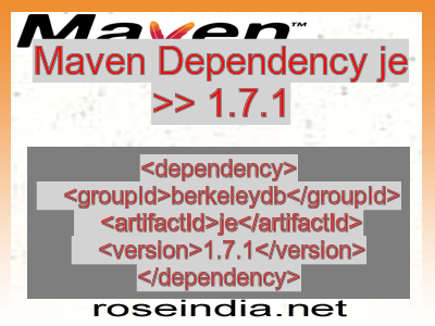Maven dependency of je version 1.7.1