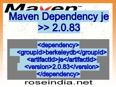 Maven dependency of je version 2.0.83