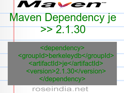 Maven dependency of je version 2.1.30
