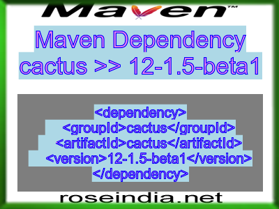 Maven dependency of cactus version 12-1.5-beta1