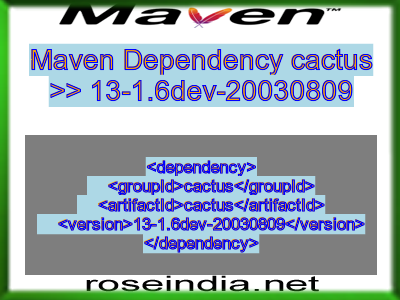 Maven dependency of cactus version 13-1.6dev-20030809