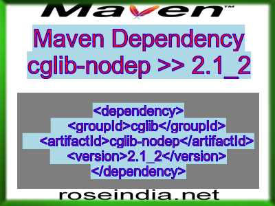 Maven dependency of cglib-nodep version 2.1_2