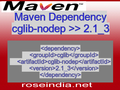 Maven dependency of cglib-nodep version 2.1_3