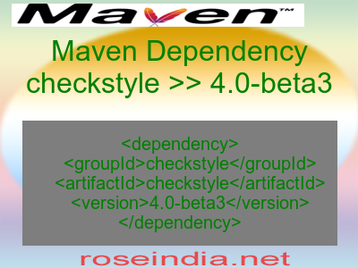 Maven dependency of checkstyle version 4.0-beta3
