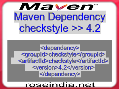 Maven dependency of checkstyle version 4.2