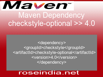 Maven dependency of checkstyle-optional version 4.0