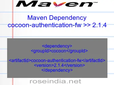 Maven dependency of cocoon-authentication-fw version 2.1.4