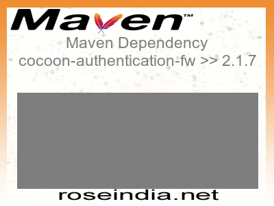 Maven dependency of cocoon-authentication-fw version 2.1.7