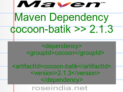 Maven dependency of cocoon-batik version 2.1.3