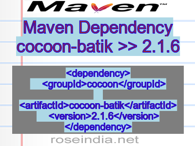 Maven dependency of cocoon-batik version 2.1.6