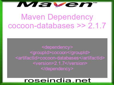 Maven dependency of cocoon-databases version 2.1.7