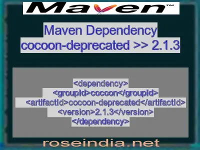 Maven dependency of cocoon-deprecated version 2.1.3
