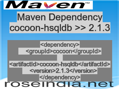 Maven dependency of cocoon-hsqldb version 2.1.3
