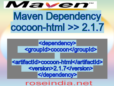 Maven dependency of cocoon-html version 2.1.7