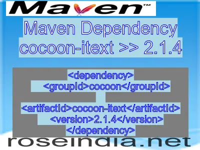 Maven dependency of cocoon-itext version 2.1.4