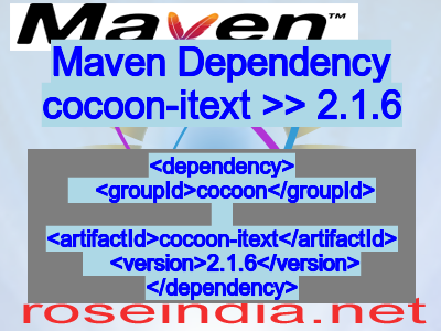 Maven dependency of cocoon-itext version 2.1.6