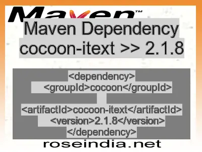 Maven dependency of cocoon-itext version 2.1.8