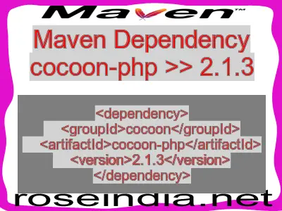 Maven dependency of cocoon-php version 2.1.3