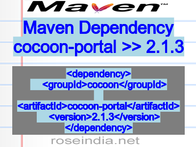 Maven dependency of cocoon-portal version 2.1.3