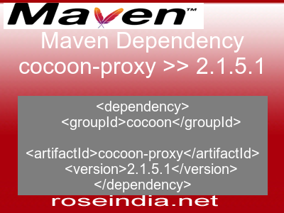 Maven dependency of cocoon-proxy version 2.1.5.1