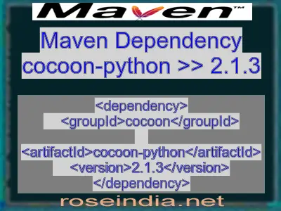 Maven dependency of cocoon-python version 2.1.3
