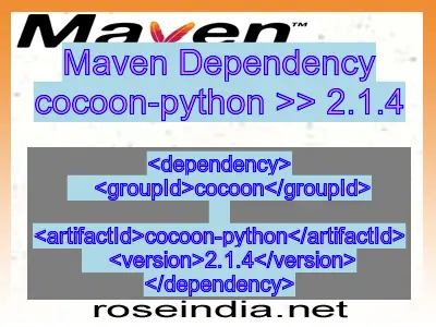 Maven dependency of cocoon-python version 2.1.4
