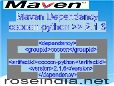 Maven dependency of cocoon-python version 2.1.6