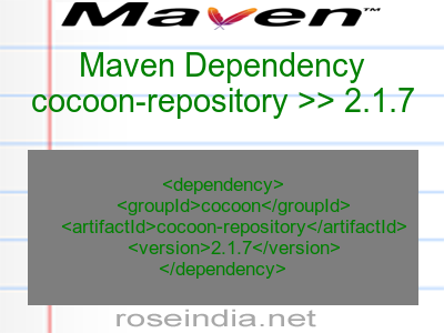 Maven dependency of cocoon-repository version 2.1.7