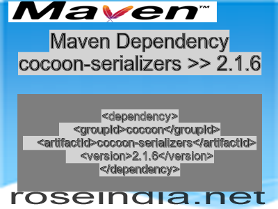 Maven dependency of cocoon-serializers version 2.1.6