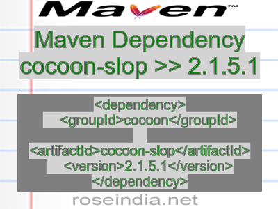 Maven dependency of cocoon-slop version 2.1.5.1