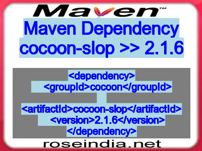 Maven dependency of cocoon-slop version 2.1.6