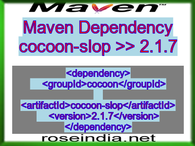 Maven dependency of cocoon-slop version 2.1.7