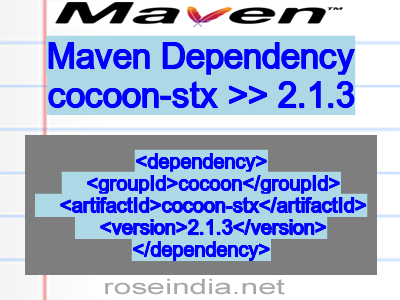 Maven dependency of cocoon-stx version 2.1.3