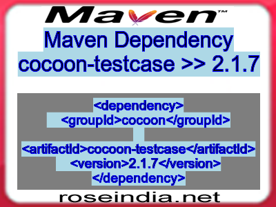 Maven dependency of cocoon-testcase version 2.1.7