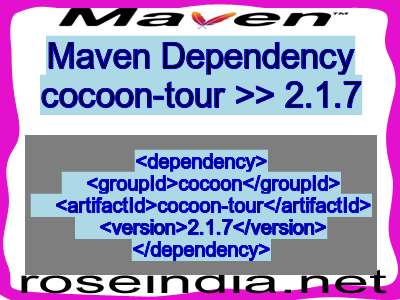 Maven dependency of cocoon-tour version 2.1.7