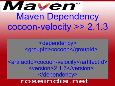 Maven dependency of cocoon-velocity version 2.1.3