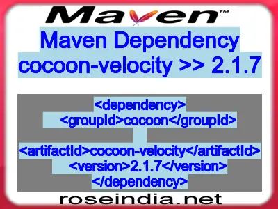 Maven dependency of cocoon-velocity version 2.1.7