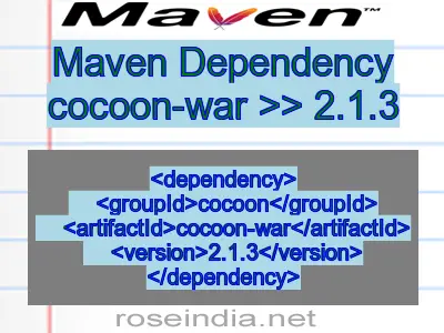 Maven dependency of cocoon-war version 2.1.3