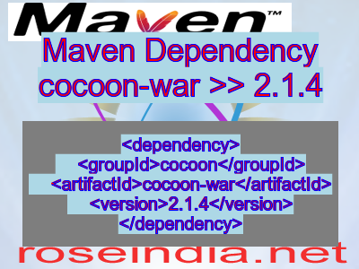 Maven dependency of cocoon-war version 2.1.4